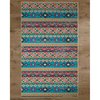 Deerlux Boho Living Room Area Rug with Nonslip Backing, Turquoise Aztec Pattern, 3 x 5 ft Extra Small QI003763.XS